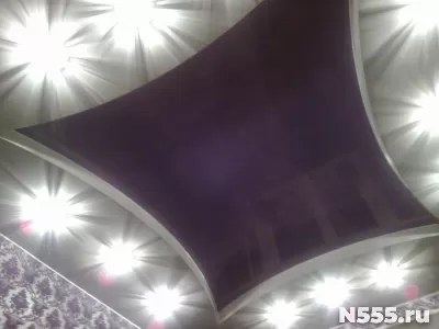 💜Двухуровневый потолок белый и цветной глянцевый
