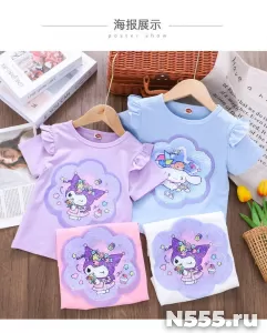 Футболка Kuromi Cinnamoroll Melody Sanrio для девочек