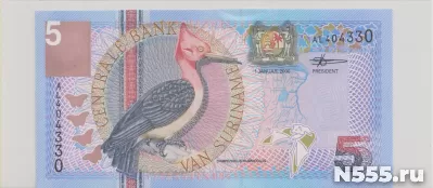 Суринам, 5 гульденов, 2000 г., Unc .