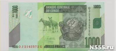 Конго, 1000 франков, 2022 г., Unc .