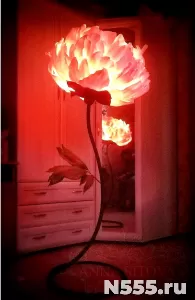 Торшер Напольный светильник ночник розовый цветок пион декор