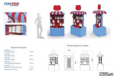 Рекламные стойки из картона, стенды, дисплеи