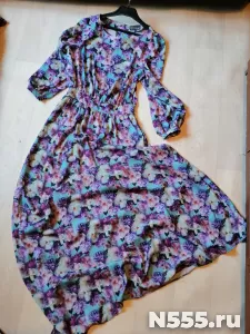 Платье в цветы  шикарное длинное р 44-46
